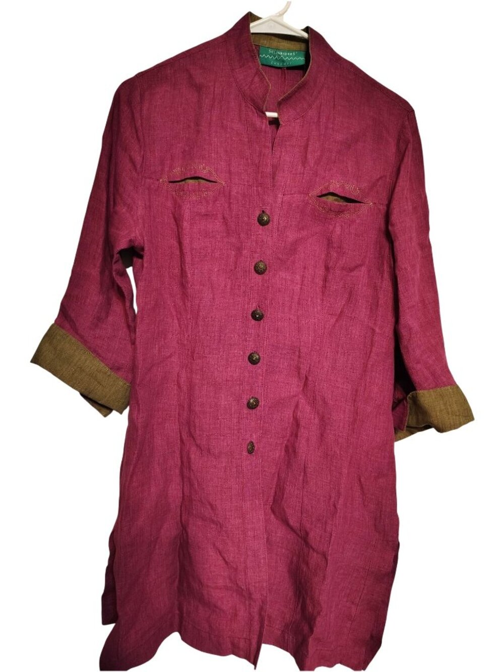 Schneiders Landart Size 8 Purple Tunic Dress, Blazer Button Front, Art to Wear